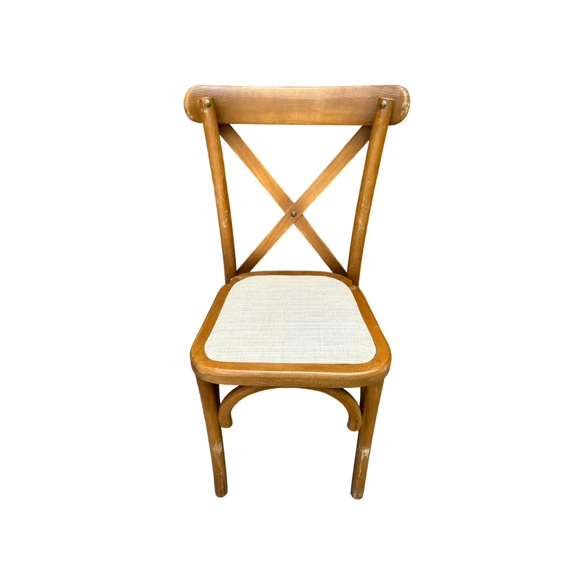 Silla Crossback de madera para montaje de eventos